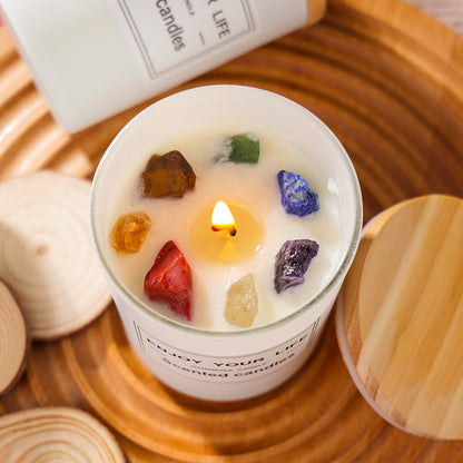 Natural Crystal Stone Aromatherapy Candle