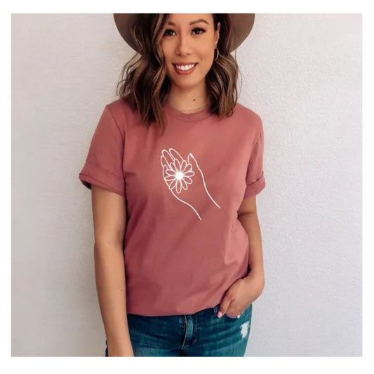 Floral Hand Spiritual T Shirt