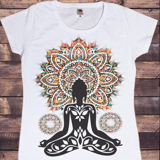 Meditation Print Short Sleeve T Shirt