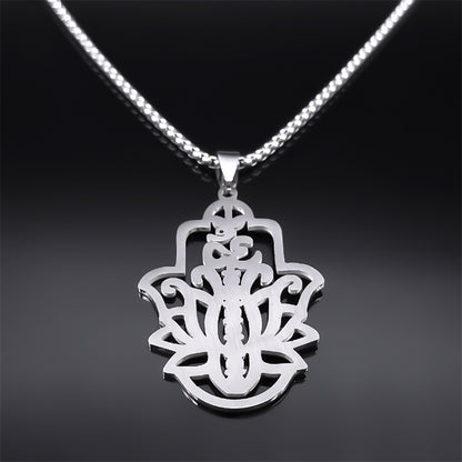 Lotus Yoga Healing Chain Pendant Necklace