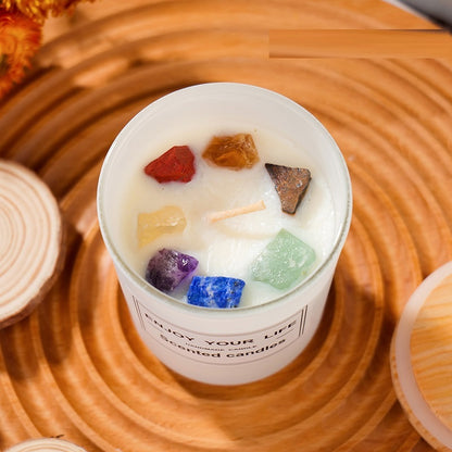 Natural Crystal Stone Aromatherapy Candle